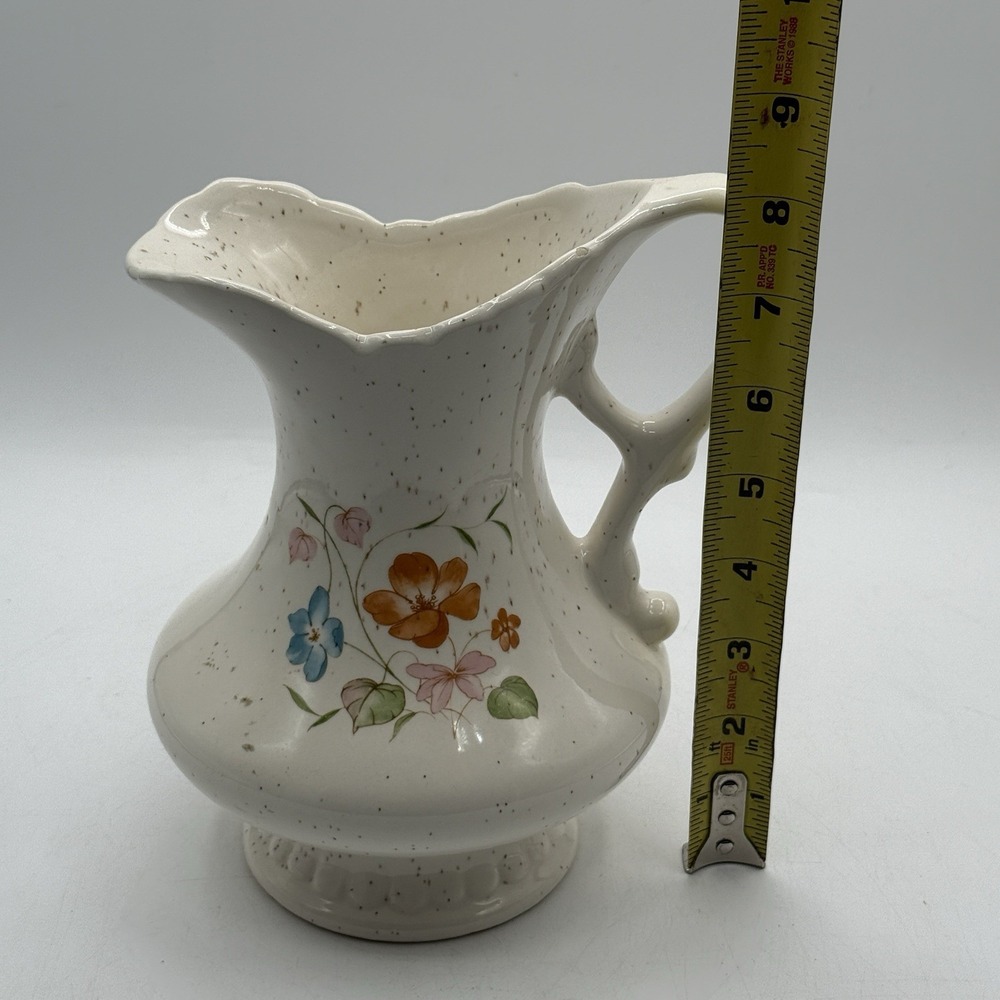 Vintage Treasure Craft Speckled Splatter Spring‎ Flower Water Pitcher - Picture 10 of 11